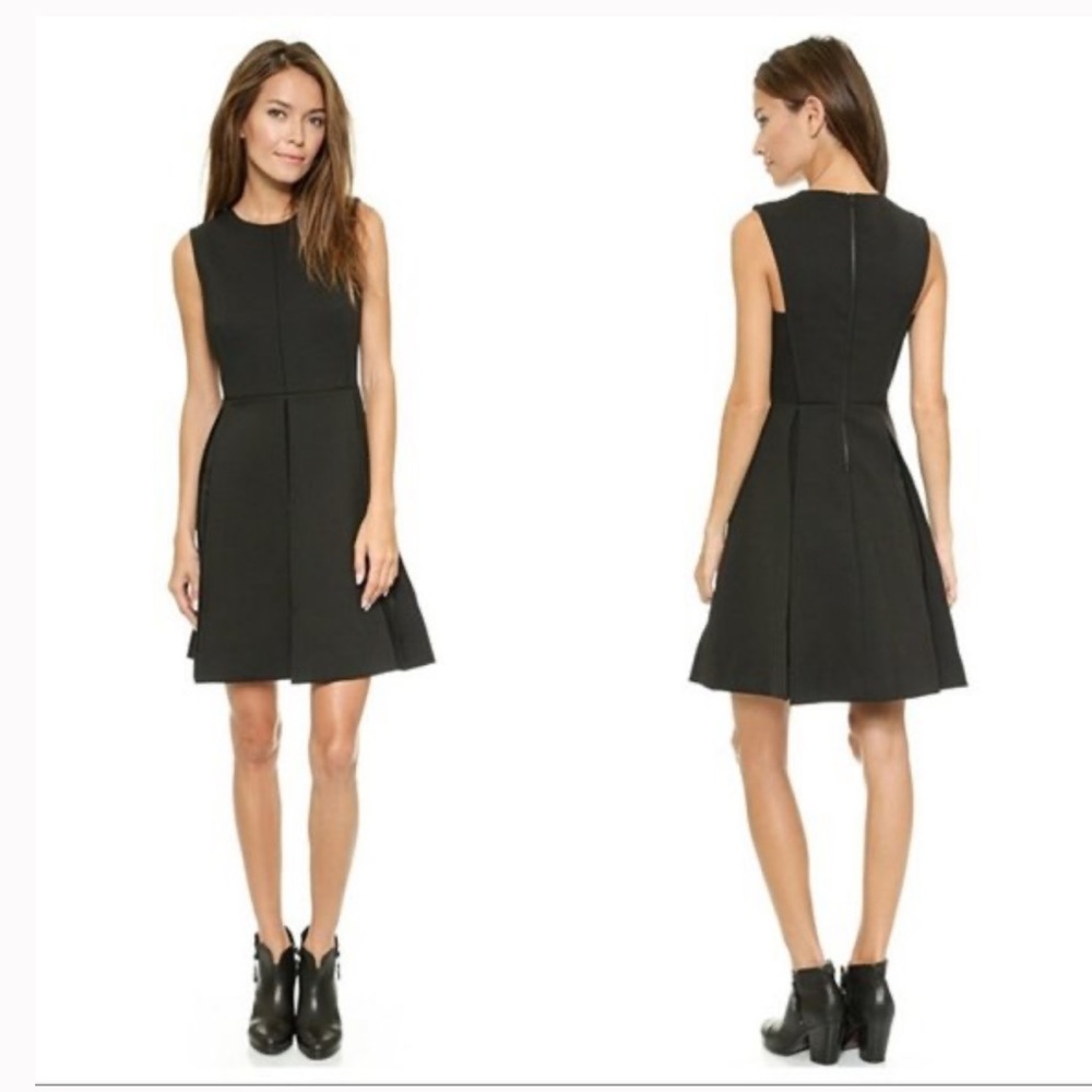 Rag & Bone Lea Fit and Flare Black Wool Mini Dress